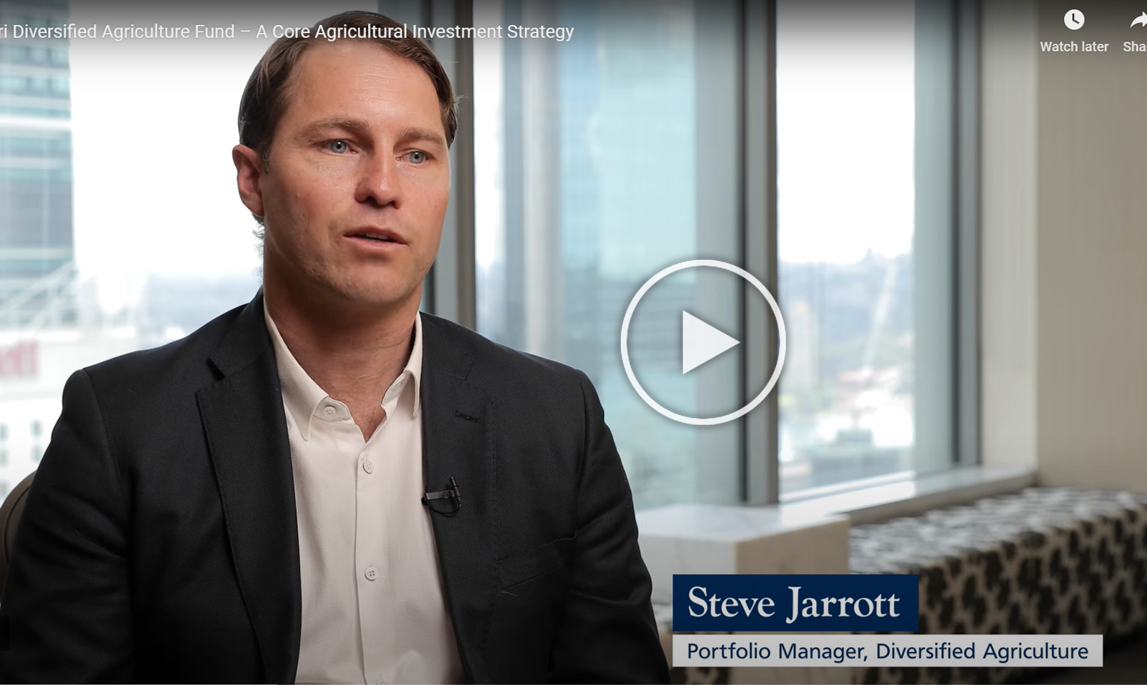 Steve Jarrot, Portfolio Manager Diversified Agriculture records a video