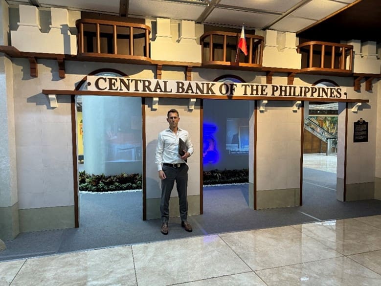 Exhibit 7: The author in the lobby of the BSP – the Philippines’ Central Bank 